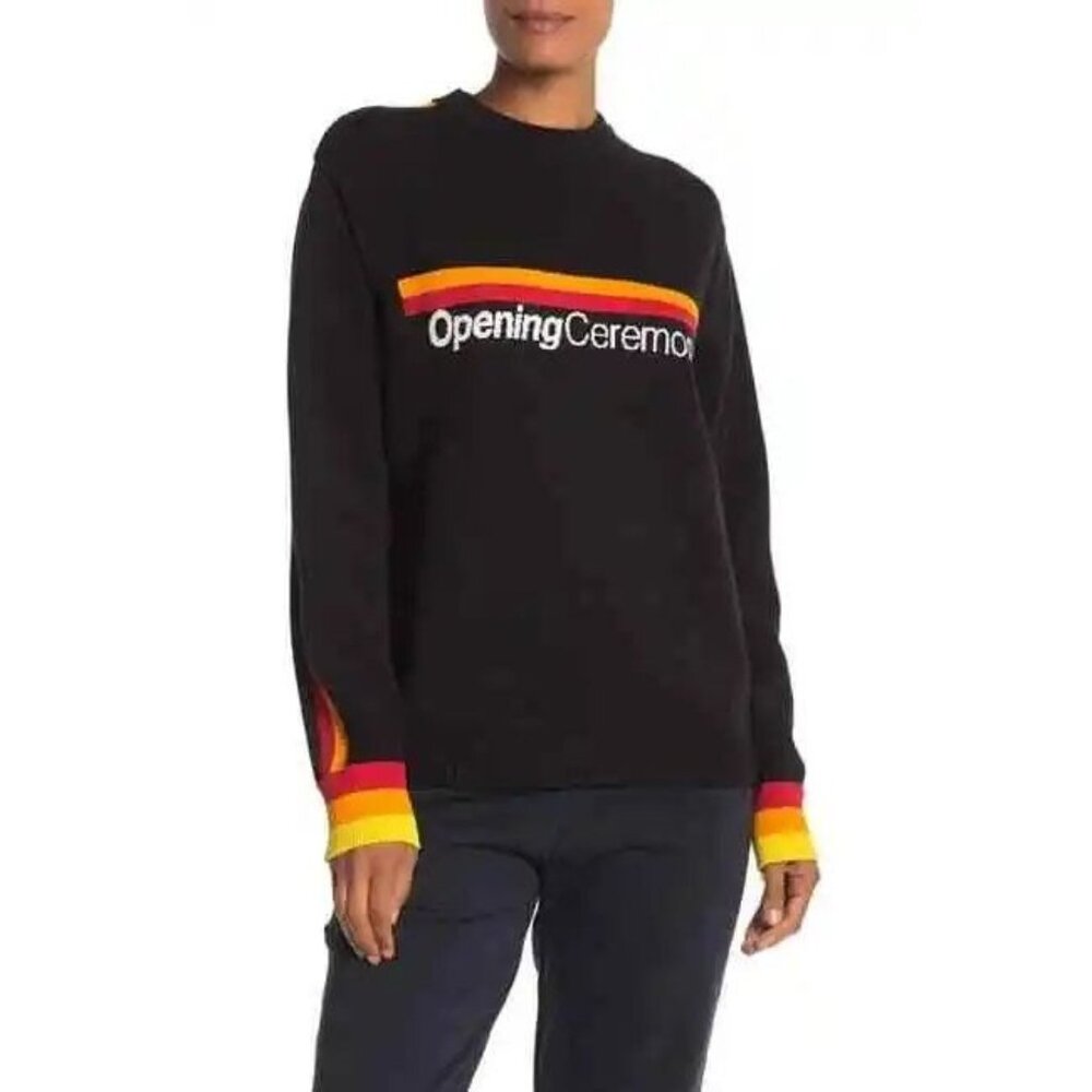 Opening Ceremony Unisex Logo Sweater Size XS Wool Pullover P19KDA22127 Striped